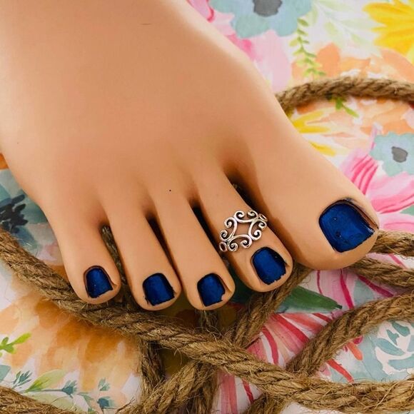 Sterling Silver Design Toe Midi Ring - Picture 1 of 4